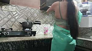 HD video of a stunning wife's first sexual encounter with her sister's husband in the kitchen and on the bed