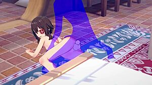 이 헨타이 비디오에서 일본 애니메이션 소녀 코노스바의 메구민이 섹스를 하고 안에 사정합니다