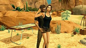 Parodi på Tomb Raider i Sims 4 med egyptiske fallos av skjebne