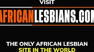 2人の黒人女性が屋外でレズビアンセックスに耽り、お互いの性器を舐め合う